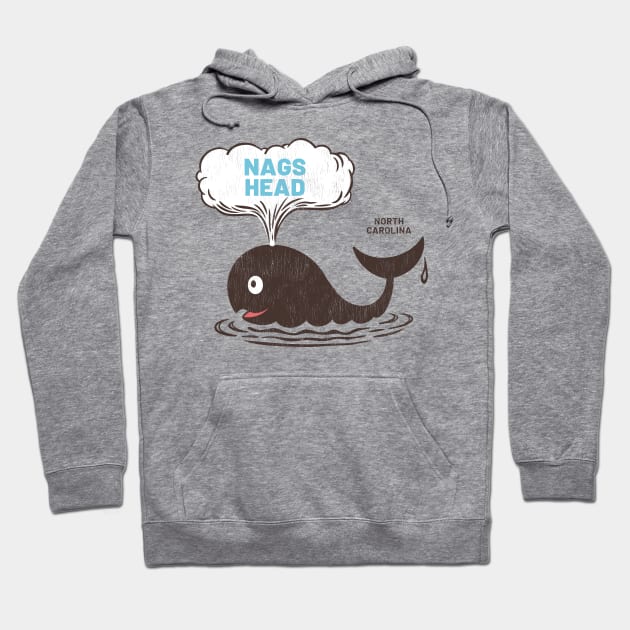 Nags Head, NC Summertime Vacationing Whale Spout Hoodie by Contentarama